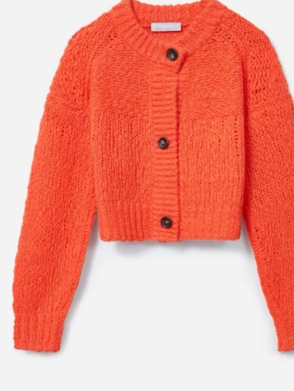 Everlane Bright Orange Lofty-Knit Button Cardigan - Picture 2 of 12